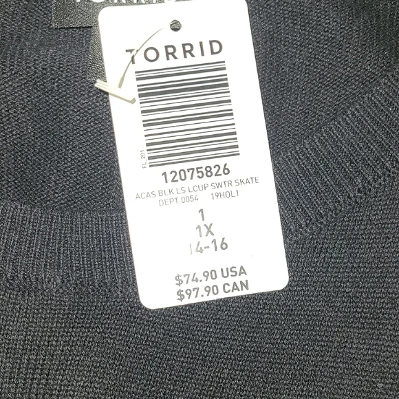 Torrid Black Long Sleeve Dress NWT - Picture 3 of 5